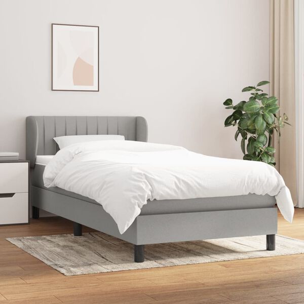 vidaXL Boxspring posteľ s matracom bledosiv&yacute; 100x200 cm l&aacute;tka