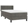 vidaXL Posteľn&yacute; r&aacute;m boxspring s matracom tmavosiv&yacute; 80x200 cm zamat