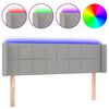 vidaXL Čelo postele s LED bledosiv&eacute; 147x16x78/88 cm l&aacute;tka