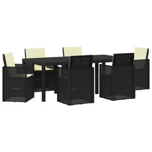 vidaXL Z&aacute;hradn&yacute; jed&aacute;lensk&yacute; set 7 pcs Antracitov&aacute; a kr&eacute;mov&aacute; PP