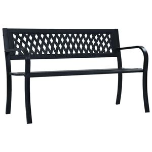 vidaXL Z&aacute;hradn&aacute; lavička 125 cm, čierna, oceľ