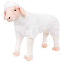 vidaXL Stojaca plyšová hračka ovca biela XXL