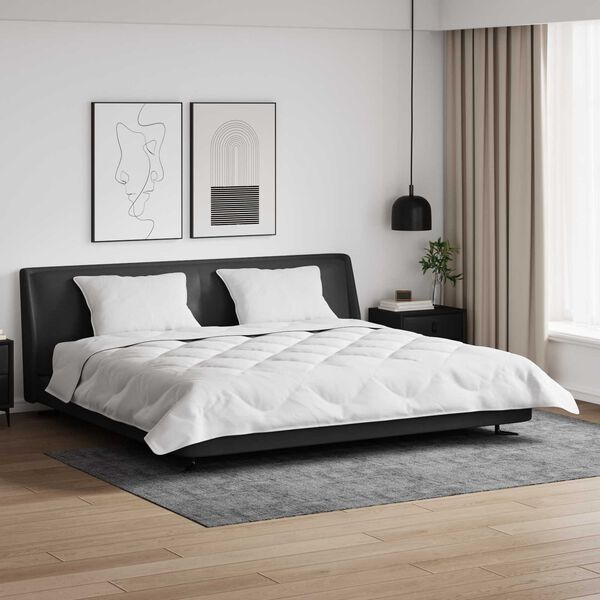 vidaXL Zimný prehoz s vankúšom 3 pcs Biela Mikrovlákno