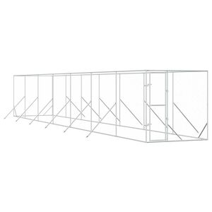 vidaXL Vonkaj&scaron;&iacute; koterec pre psov strieborn&yacute; 2x14x2 m pozinkovan&aacute; oceľ