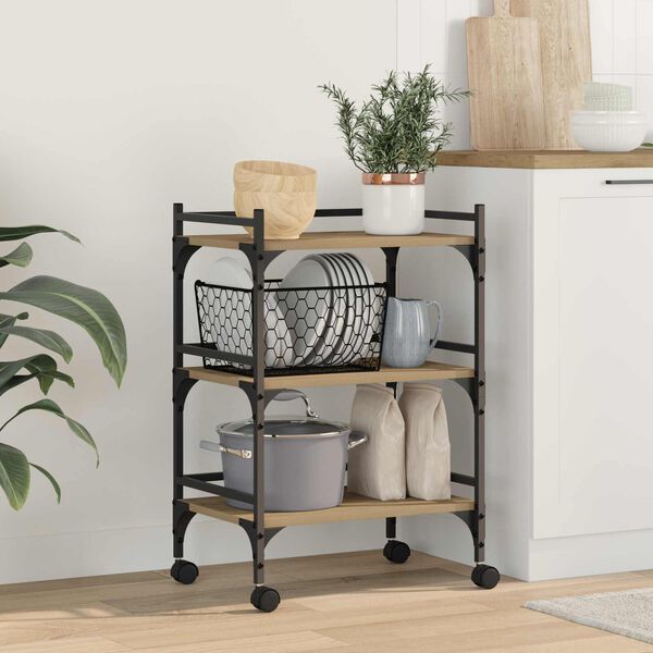 vidaXL Kuchynsk&yacute; voz&iacute;k Remeseln&yacute; dub 50 x 35 x 75.5 cm