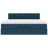 vidaXL Osmansk&yacute; r&aacute;m postele s matracmi tmavomodr&aacute; 200x200 cm zamat