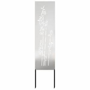 vidaXL Záhradná clona na súkromie Kvetinový Strieborná 32 x 140 cm