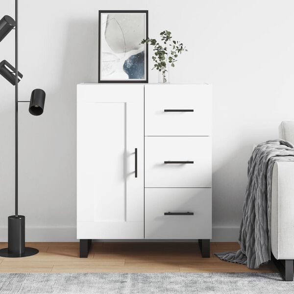 vidaXL Komoda biela 69,5x34x90 cm kompozitné drevo