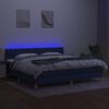 vidaXL Posteľ boxsping s matracom a LED modr&aacute; 200x200 cm l&aacute;tka