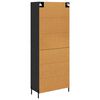 vidaXL Highboard Čierny dub 69,5 x 34 x 180 cm Kompozitn&eacute; drevo
