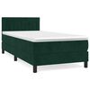 vidaXL Posteľn&yacute; r&aacute;m boxsping s matracom tmavozelen&yacute; 100x200 cm zamat