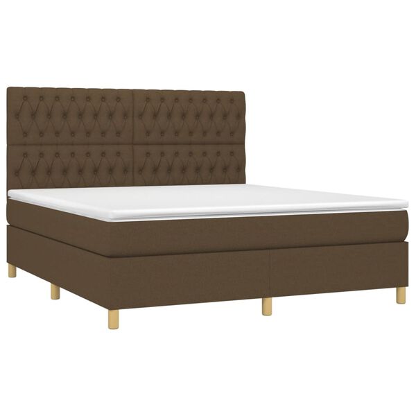 vidaXL Boxspring posteľ s matracom tmavohned&aacute; 180x200 cm l&aacute;tka