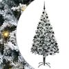 vidaXL Umel&yacute; vianočn&yacute; stromček Biela 210 cm PVC a Oceľ a Plast