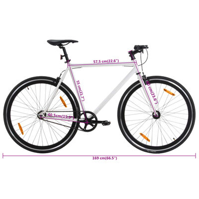vidaXL Bicykel s pevným prevodom bielo-čierny 700c 55 cm