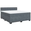 vidaXL Posteľn&yacute; r&aacute;m boxspring s matracom tmavosiv&yacute; 180x200 cm zamat