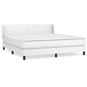 vidaXL Boxspring posteľ s matracom biela 180x200 cm umel&aacute; koža