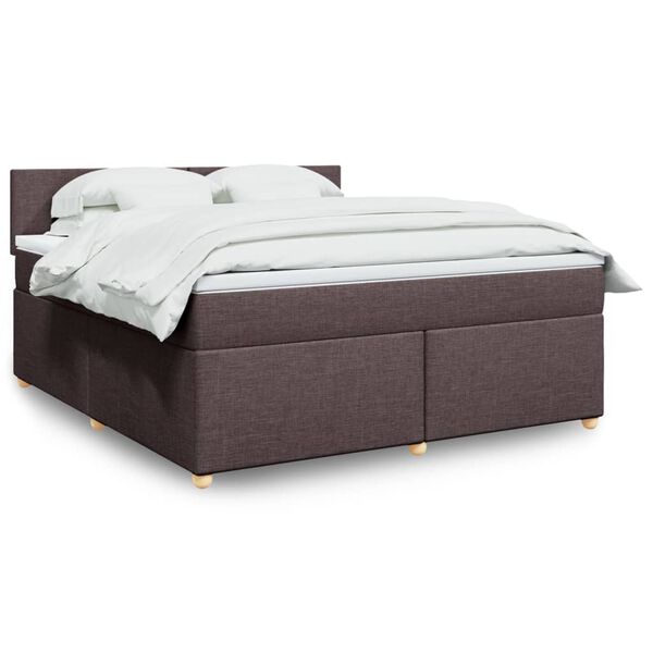 vidaXL Boxspring posteľ s matracom tmavohned&aacute; 180x200 cm l&aacute;tka