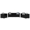vidaXL S&uacute;prava 3- a 2-miestnej pohovky a kresla, umel&aacute; koža, čierna