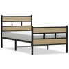 vidaXL Kovov&yacute; posteľn&yacute; r&aacute;m bez matraca dub sonoma 107x203 cm