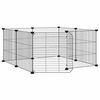 vidaXL 8-panelov&aacute; klietka pre dom&aacute;ce zvierat&aacute; s dvierkami čierna 70x70x35 cm oceľov&aacute;