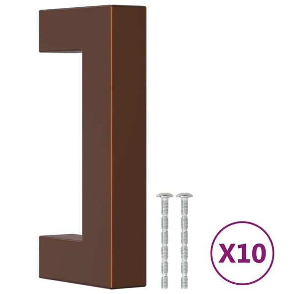 vidaXL Rukoväte na skrinku 10 ks bronzové 64 mm nehrdzavejúca oceľ