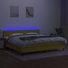 vidaXL Posteľ boxsping s matracom a LED zelen&aacute; 200x200 cm l&aacute;tka
