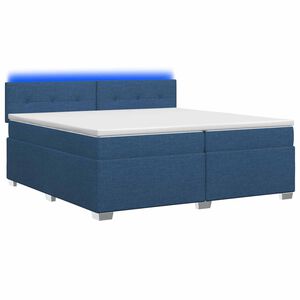 vidaXL Posteľ s boxspringom a matracom a LED Modr&aacute; 200 x 200 cm L&aacute;tka