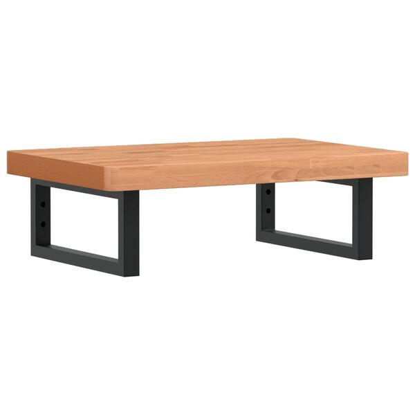 vidaXL Polica pod um&yacute;vadlo n&aacute;stenn&aacute; oceľ a bukov&yacute; mas&iacute;v