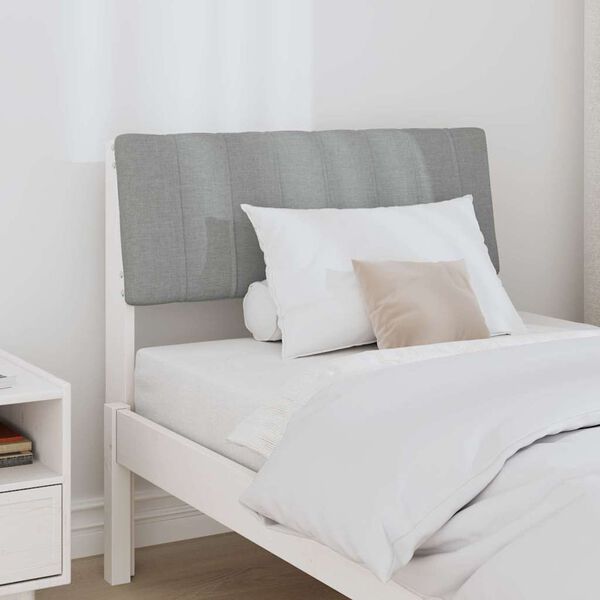 vidaXL Čal&uacute;nen&eacute; čelo postele Svetlosiv&aacute; 75 cm Mas&iacute;vne borovicov&eacute; drevo