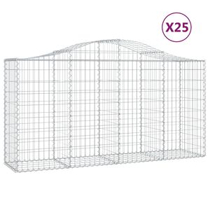 vidaXL Obl&uacute;kov&eacute; gabi&oacute;nov&eacute; ko&scaron;e 25 ks 200x50x100/120cm pozinkov. železo