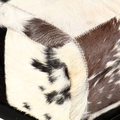 vidaXL Lavička 110 cm čierna štýl patchwork pravá kozia koža