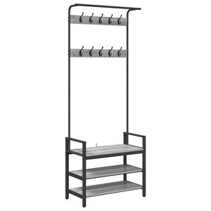 vidaXL Ve&scaron;iak s poličkou Siv&yacute; Sonoma 75 x 34 x 184 cm Kompozitn&eacute; drevo