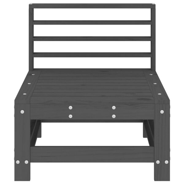 vidaXL Záhradné stredové pohovky 2 ks sivé masívna borovica