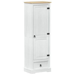 vidaXL &Scaron;atn&iacute;ky Biela 55 x 38 x 170 cm Mas&iacute;vne borovicov&eacute; drevo
