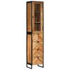 vidaXL K&uacute;peľňov&aacute; skrinka 40x27x190 cm, železo a ak&aacute;ciov&yacute; mas&iacute;v
