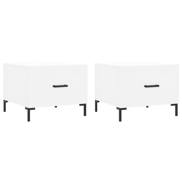 vidaXL Konferenčné stolíky 2 ks biele 50x50x40 cm kompozitné drevo