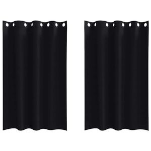 vidaXL Z&aacute;clony na zatemnenie s kr&uacute;žkami 2 ks Čierna 175 x 140 cm