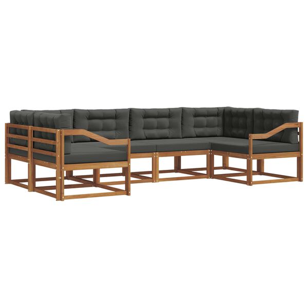 vidaXL Z&aacute;hradn&aacute; s&uacute;prava gaučov s vank&uacute;&scaron;om 6 pcs Pr&iacute;rodn&aacute; a antracitov&aacute;