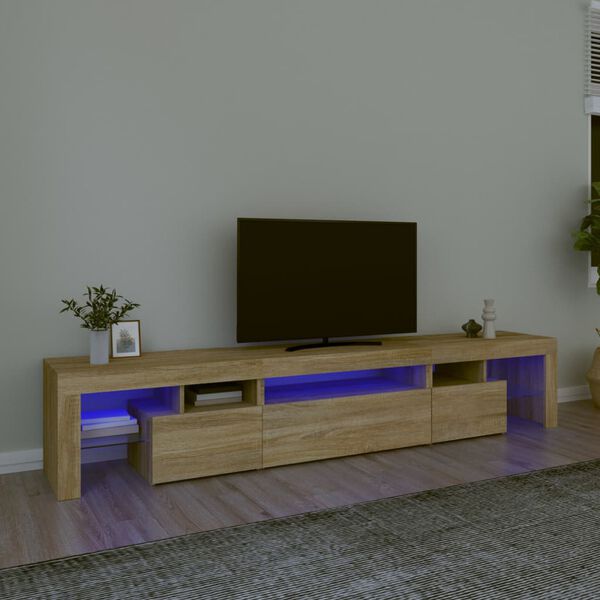 vidaXL TV skrinka s LED svetlami dub sonoma 215 x 36,5 x 40 cm