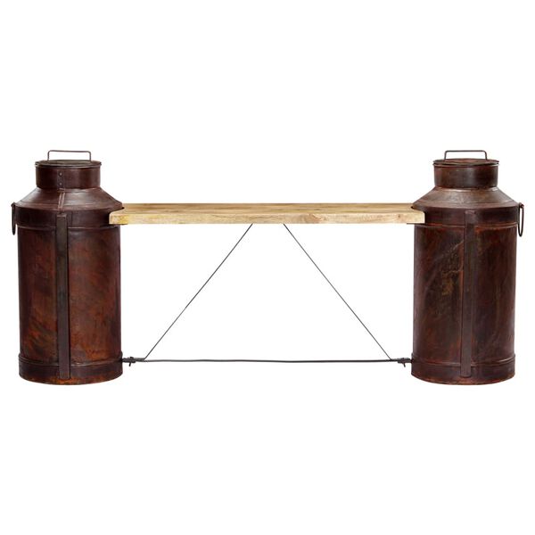 vidaXL Lavička s kanvicami na mlieko 150x33x64 cm mas&iacute;vne mangovn&iacute;kov&eacute; drevo