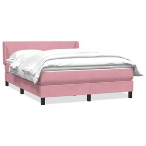 vidaXL Posteľn&yacute; r&aacute;m boxsping s matracom ružov&yacute; 140x210 cm zamat