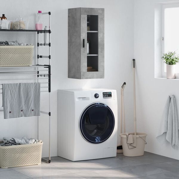 vidaXL Nástenná skrinka betónová sivá 34,5x34x90 cm