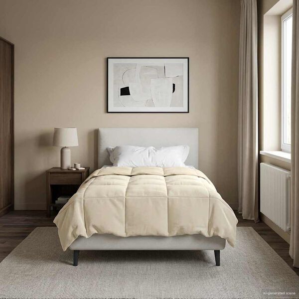 vidaXL Letn&aacute; prikr&yacute;vka &Scaron;nurovan&yacute; Kr&eacute;mov&aacute; 140 x 220 cm Mikrovl&aacute;kno