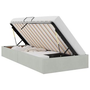 vidaXL Otomanov&yacute; posteľn&yacute; r&aacute;m s &uacute;ložiskom Svetlosiv&aacute; 90 x 190 cm Zamat