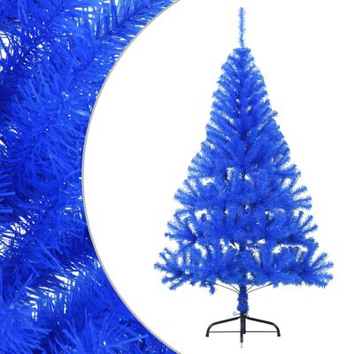 vidaXL Umelý vianočný polovičný stromček s podstavcom modrý 150 cm