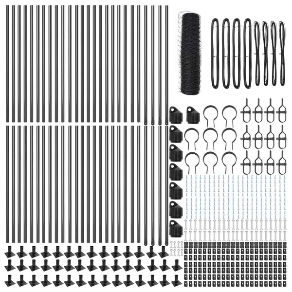 vidaXL Stĺp na plot. Siv&aacute; 100 x 0,8 m (36 mm sieť) Ocel a PVC