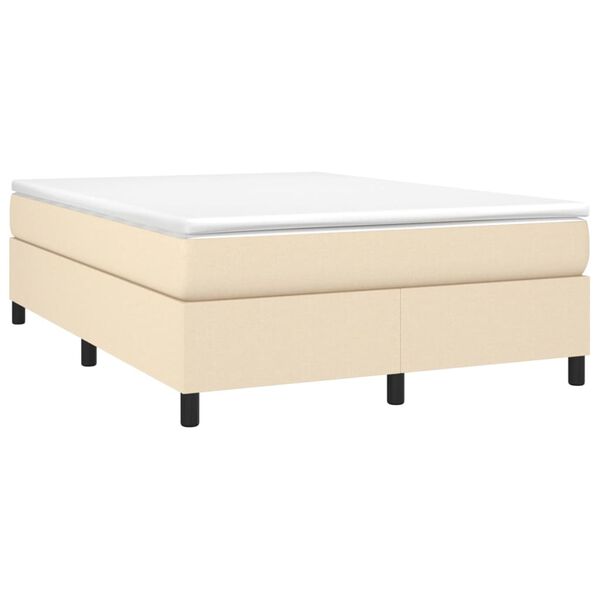 vidaXL Boxspring posteľ s matracom kr&eacute;mov&yacute; 140x190 cm l&aacute;tka