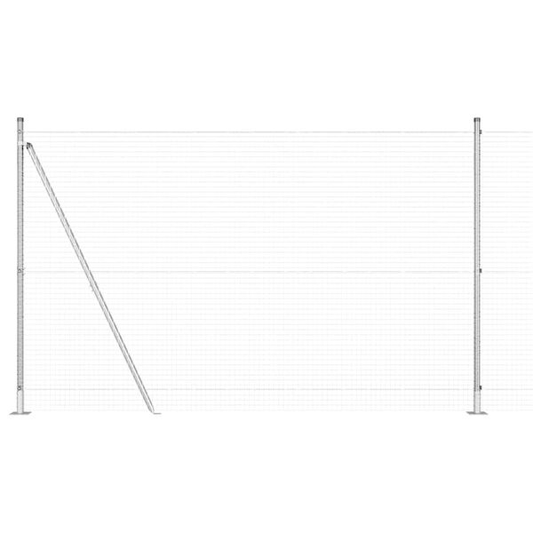 vidaXL Stĺp na plot. Strieborná 10 x 1,6 m (25 x 25 mm mriežka) Oceľ