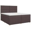 vidaXL Posteľ boxspring s matracom Tmavohned&aacute; 200 x 200 cm L&aacute;tka