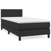 vidaXL Boxspring posteľ s matracom čierna 90x200 cm umel&aacute; koža